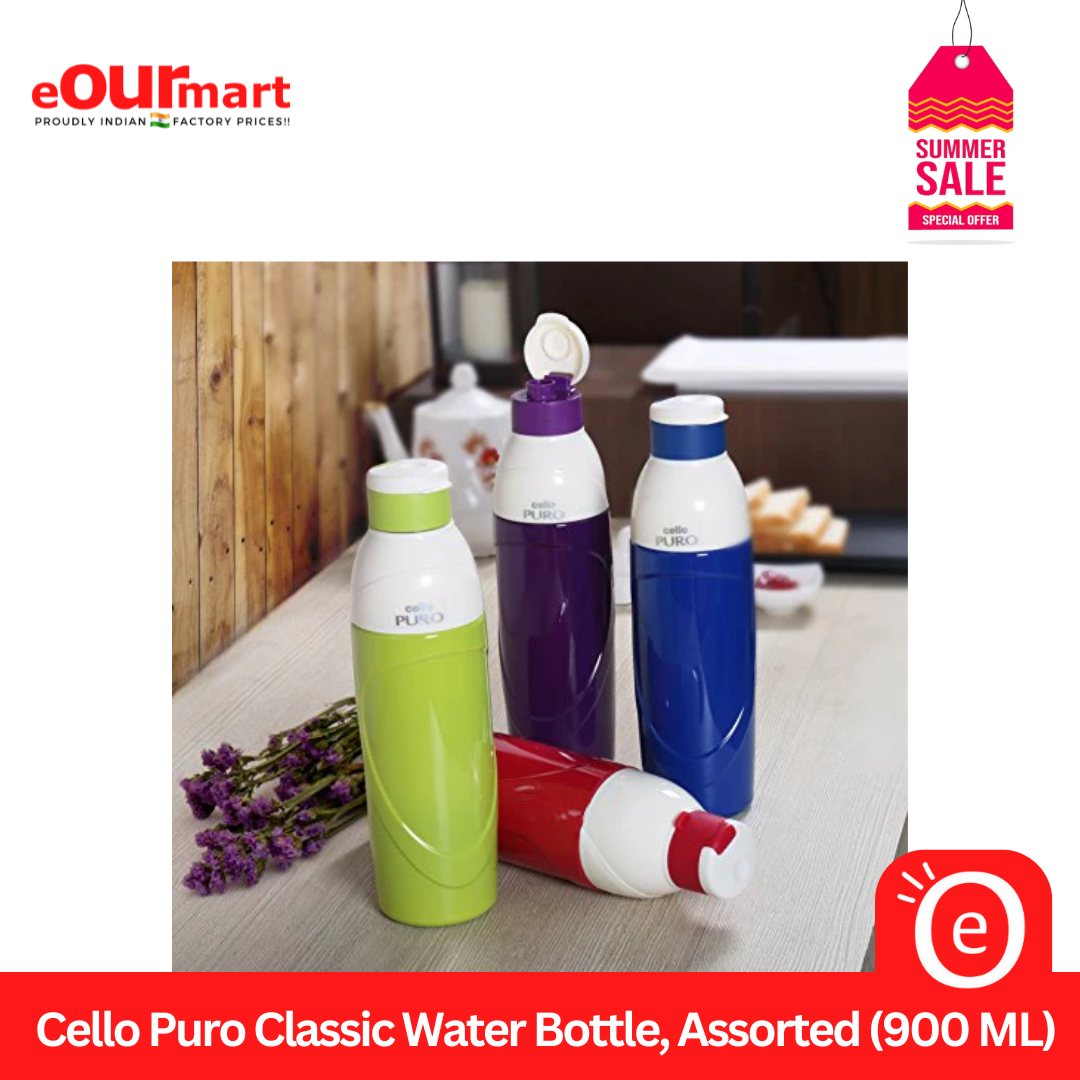 Cello Puro Classic Water Bottle, Assorted (900 ML)