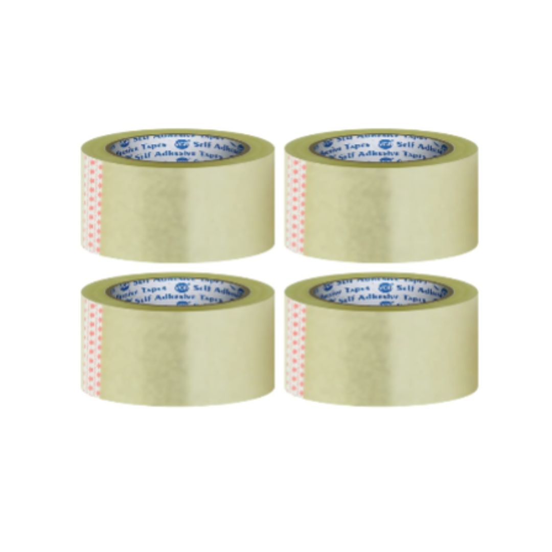 Self Adhesive Transparent Cello Tape - 200 Meters in Length - 2" Width | BOPP Industrial Packaging Tape for E-Commerce Box Packing, Office and Home use