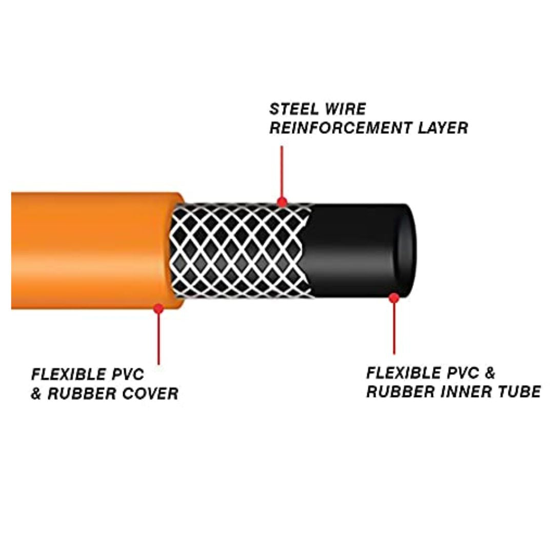 Suraksha Fine Quality Flexible 3 Layer Wire LPG Hose Pipe (Orange, 1.5 Meter) ISO Certified