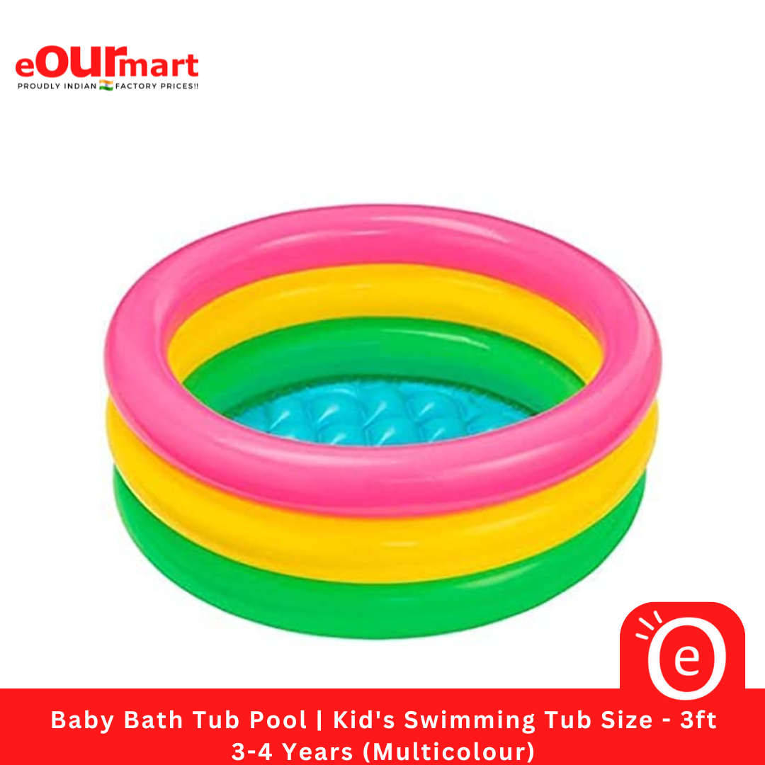 Baby Bath Tub Pool | Kid's Swimming Tub Size - 3ft, 3-4 Years (Multicolour)