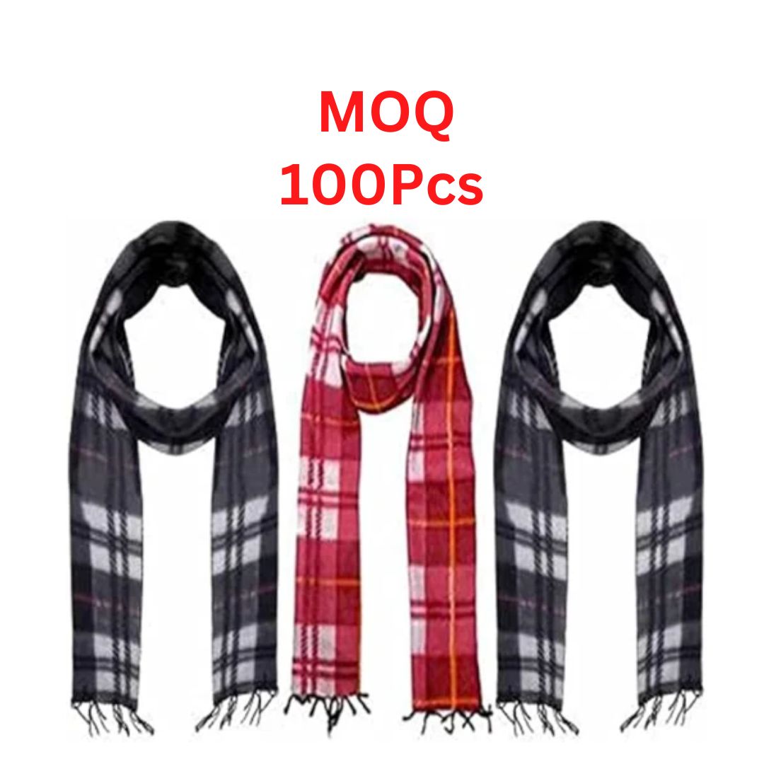 Woolen Muffler For Men | Printed Soft & Warm Muffler | Buy Now At Wholesale Price, (MOQ 100 Pcs, Design & Colour May Vary)