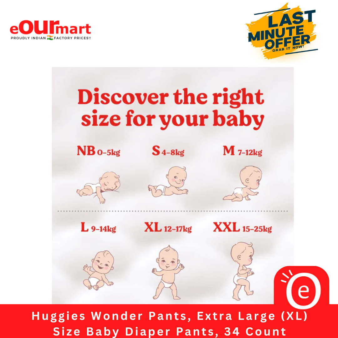 Huggies Wonder Pants, Extra Large (XL) Size Baby Diaper Pants, 34 Count