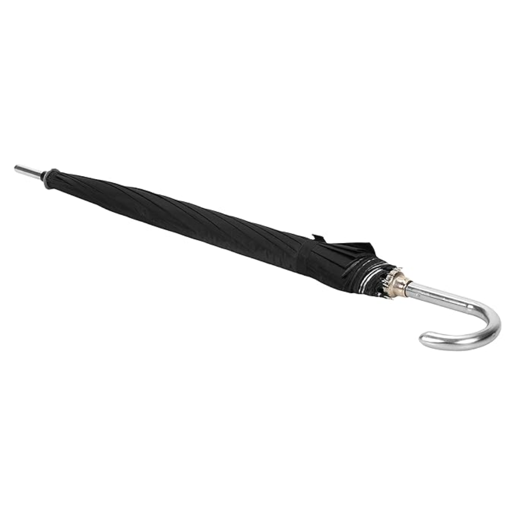 Single Fold 12 Tar 25 Inch Black Umbrella for Men Women & Kids | UV Protection, Waterproof, Rain, Sunlight Protection