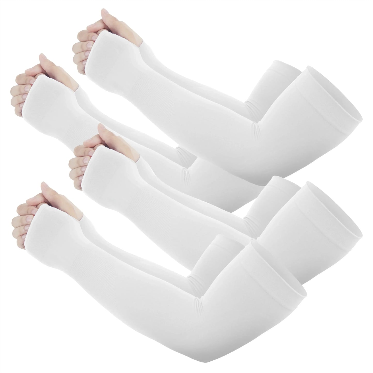 Arm Sleeves for Men & Women, UV Sun Protection Arm Sleeves for Men & Women, Arm Cover for Biking,Cricket,Cycling, Golf, Outdoor Sports, White, Design May Vary