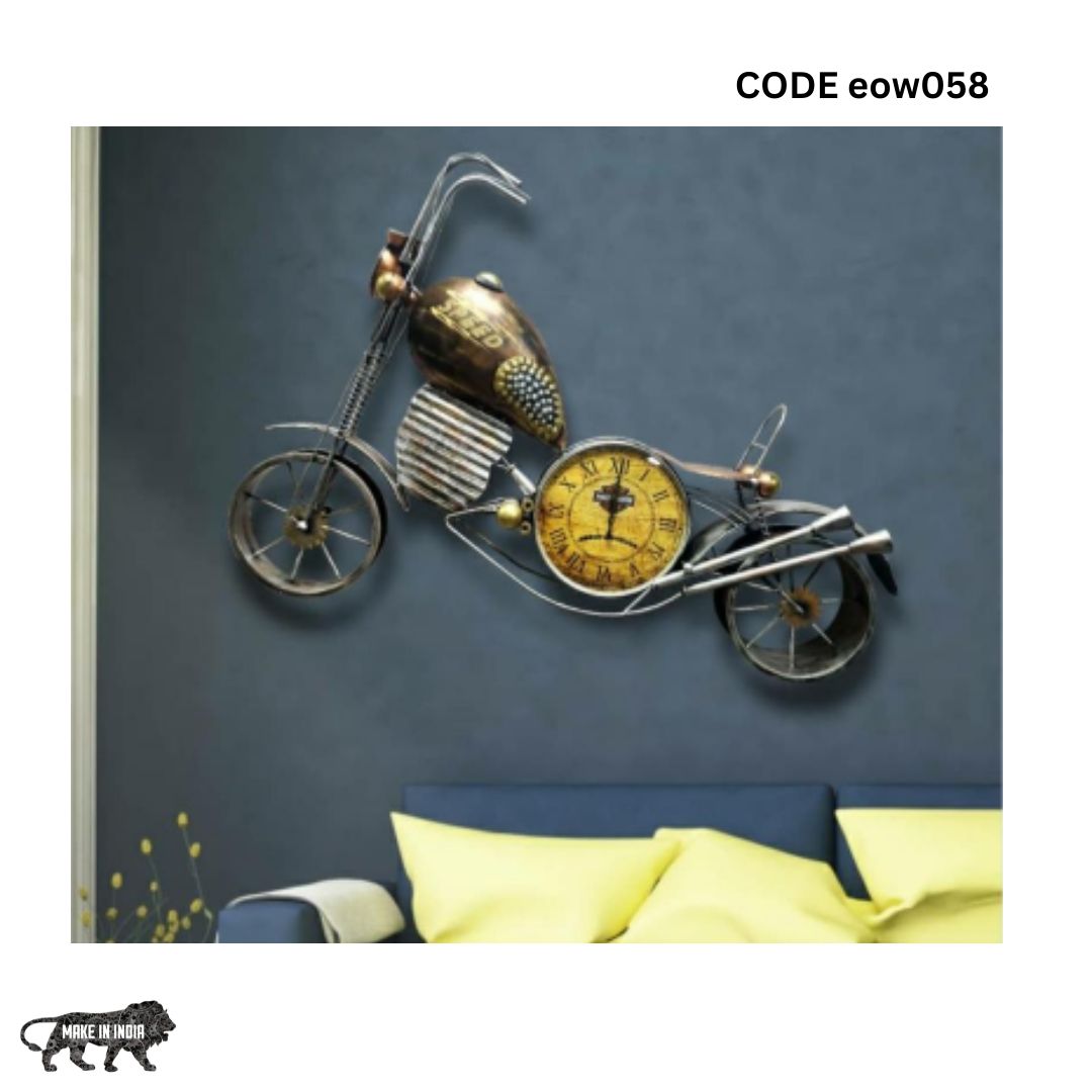 Metal Wall Art Sports Bike Time