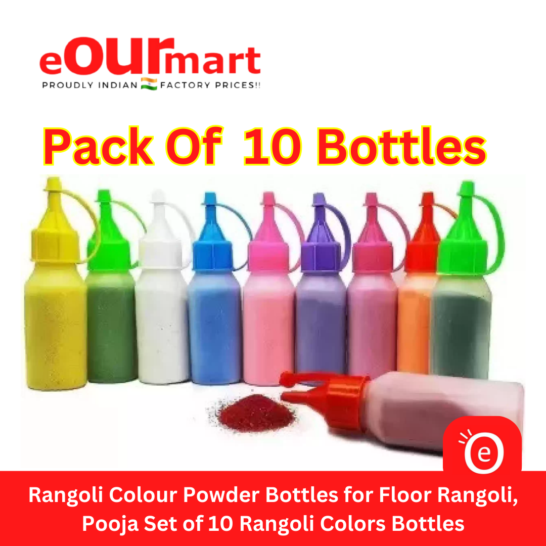 Rangoli Powder Colors Bottles For Diwali Decoration Pack of 10