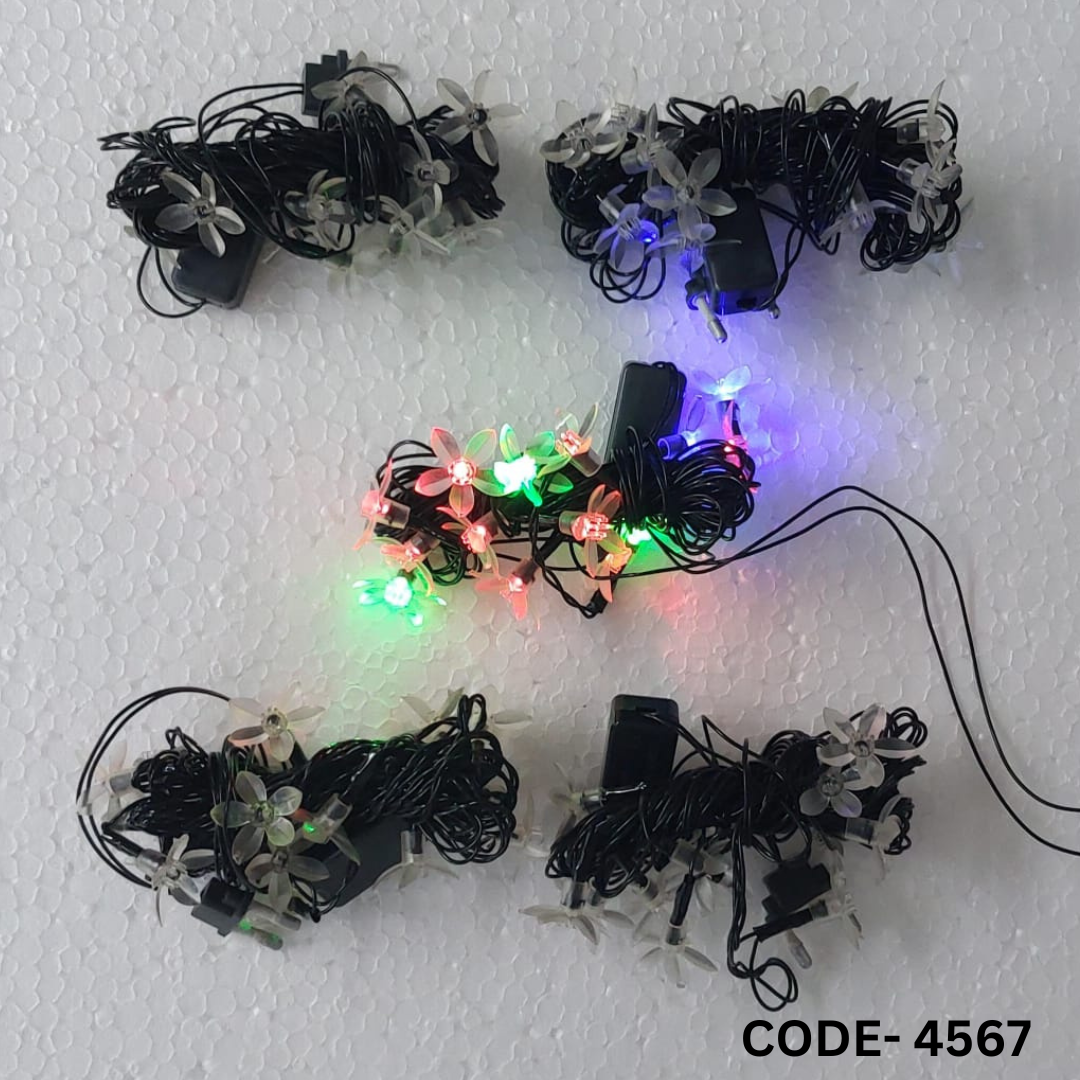 Diwali Lights Silicon Fairy Flower Multicolor Flickering LED String Light For Indoor Outdoor Decoration (14 Bulb, 235 Inch, Multicolor)