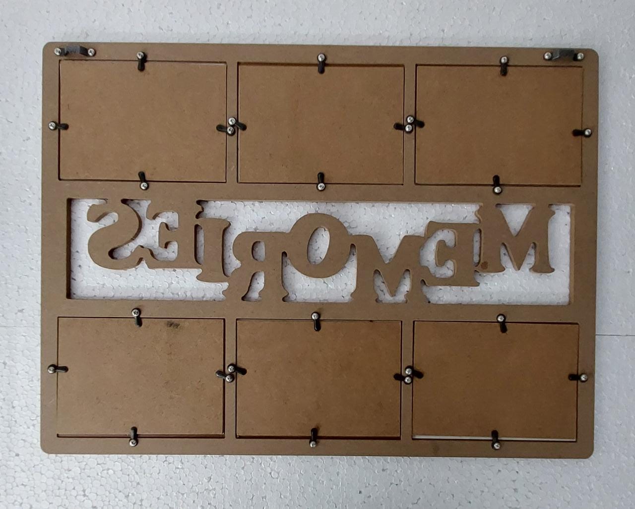 Wooden Wall Collage Photo Frame For Wall Décor | Rectangular Collage set of Photo Frames ( 6 Photos, 23X17 Inch, 1Pcs)