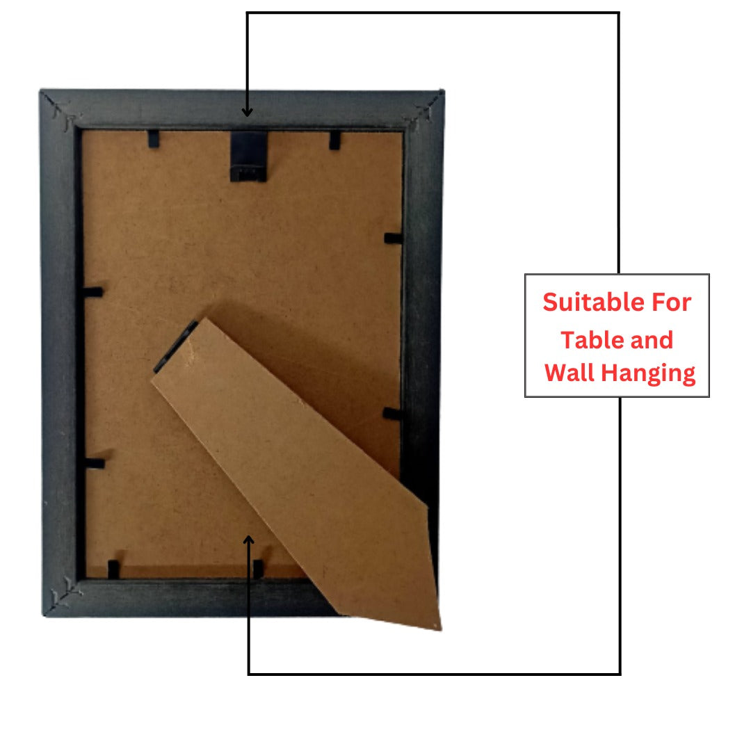 Photo frame 5X7 Inch Black Color & Synthetic Wood for Table and Wall Hanging ( 1 Pcs )