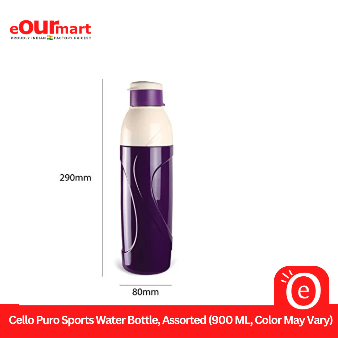 Cello Puro Classic Water Bottle, Assorted (900 ML)