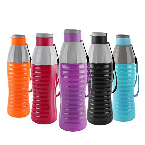 Cello H2O Unbreakable Bottle , 1 Litre, Set of 6,, Assorted