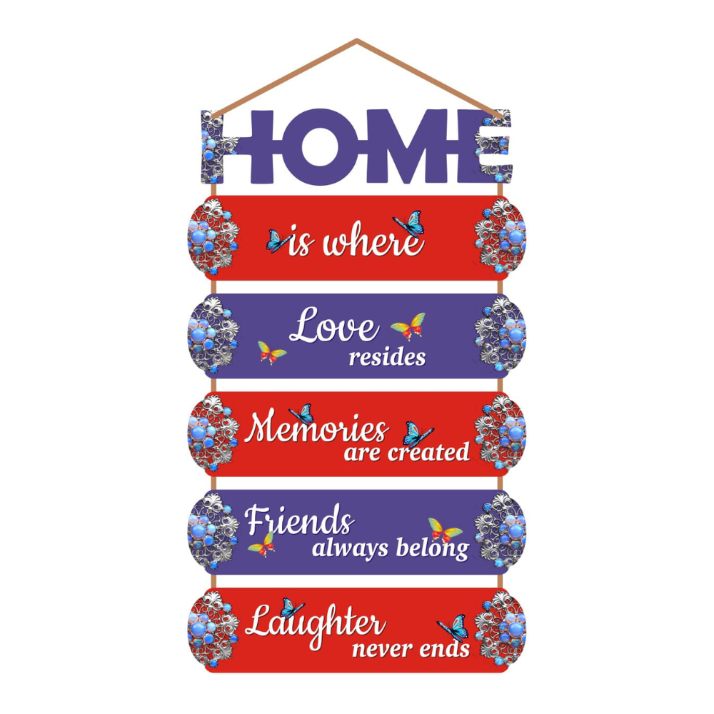 Wall Hangings Motivational Quotes on Home Lovely Memories | Wall Decor, Wall Art for Home Decoration for Living Room, Bedroom (12X24 Inch) Pine Wood Mdf