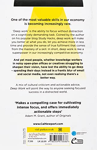 Deep Work: Rules for Focused Success in a Distracted World, Book by Cal Newport, Paperback