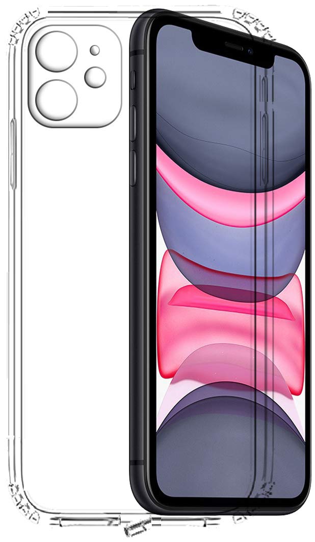 Transparent Silicone Mobile Back Cover for iPhone 11 (Soft Flexible Back Cover)