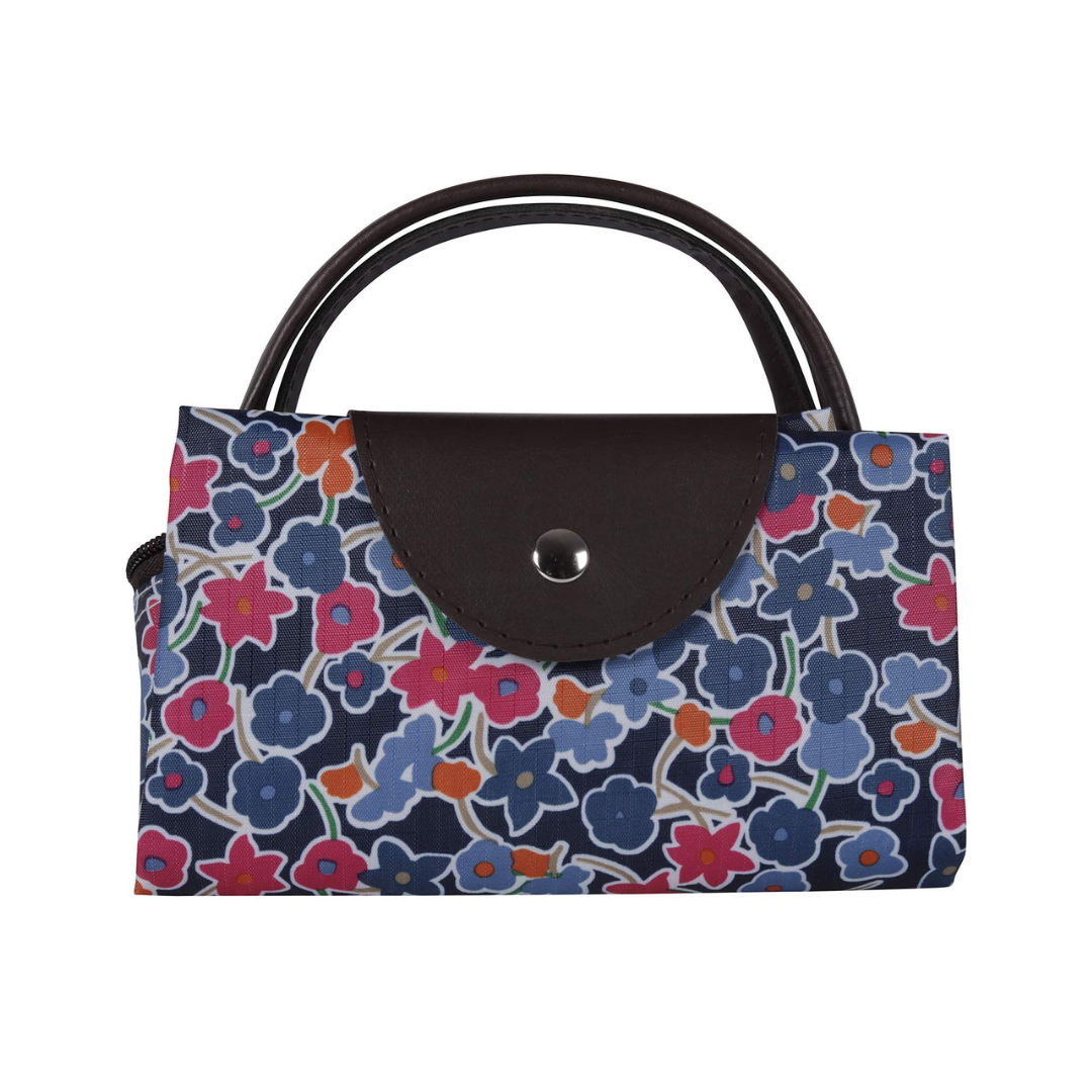 Printed Shopping Bag, Foldable and Waterproof Travel Shopping Handbag (Polyester Blend)