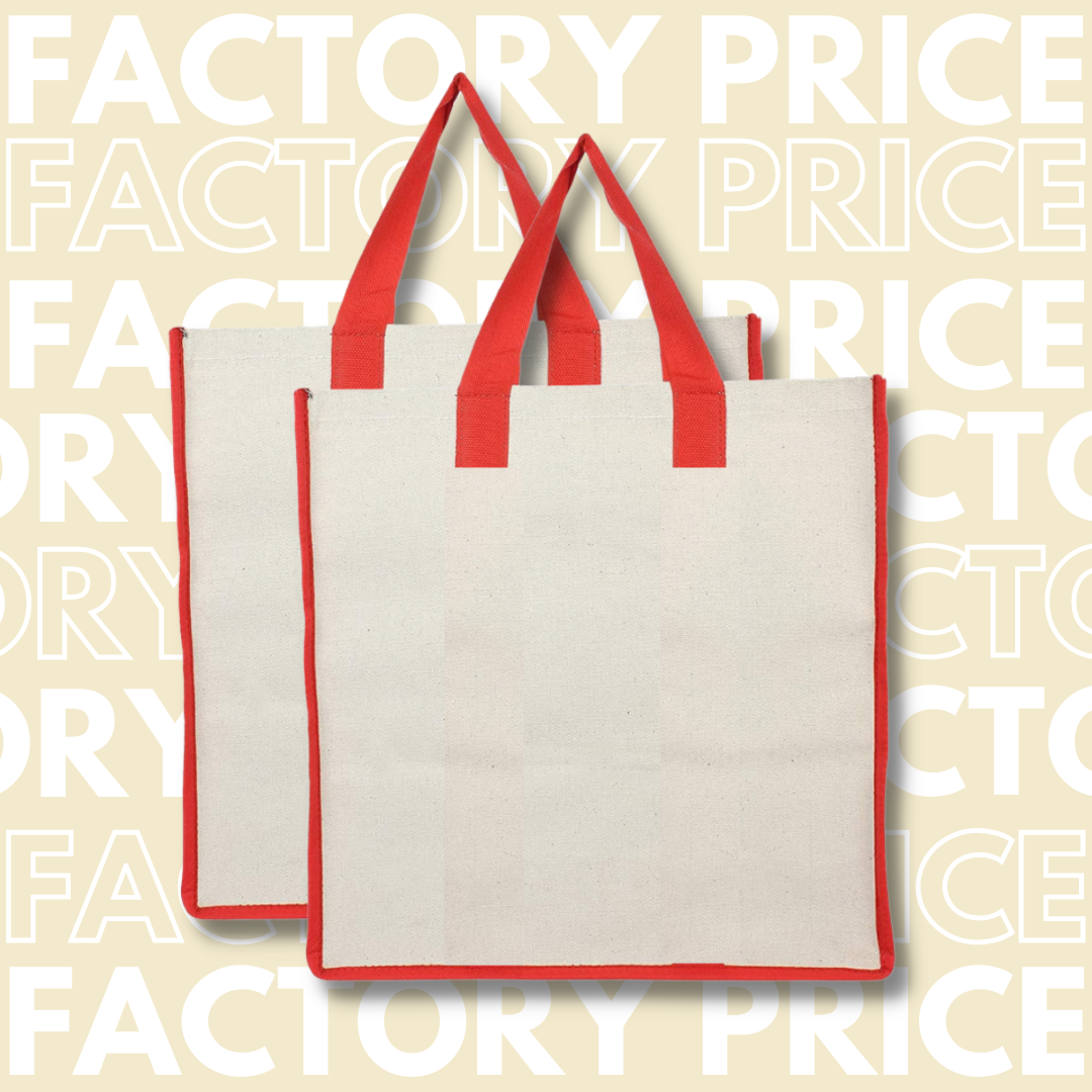 Buy Canvas Shopping Bags Reusable Bag with Handles Pack of 2