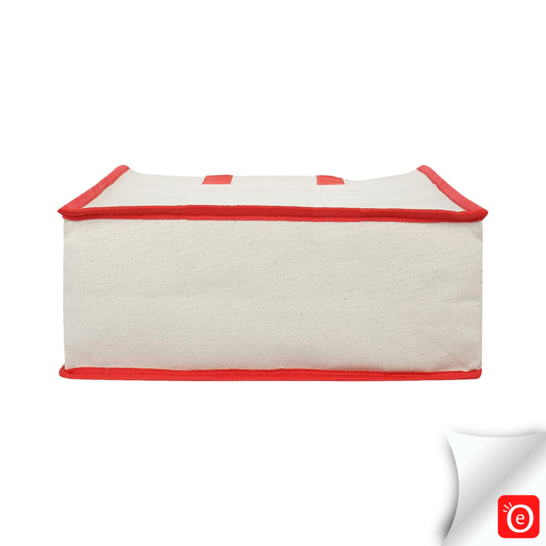 Products Canvas Shopping Bags, Reusable Bag for Grocery, Fruits, and Vegetable with Handles, Pack of 5 (Color & Stripes may Vary)