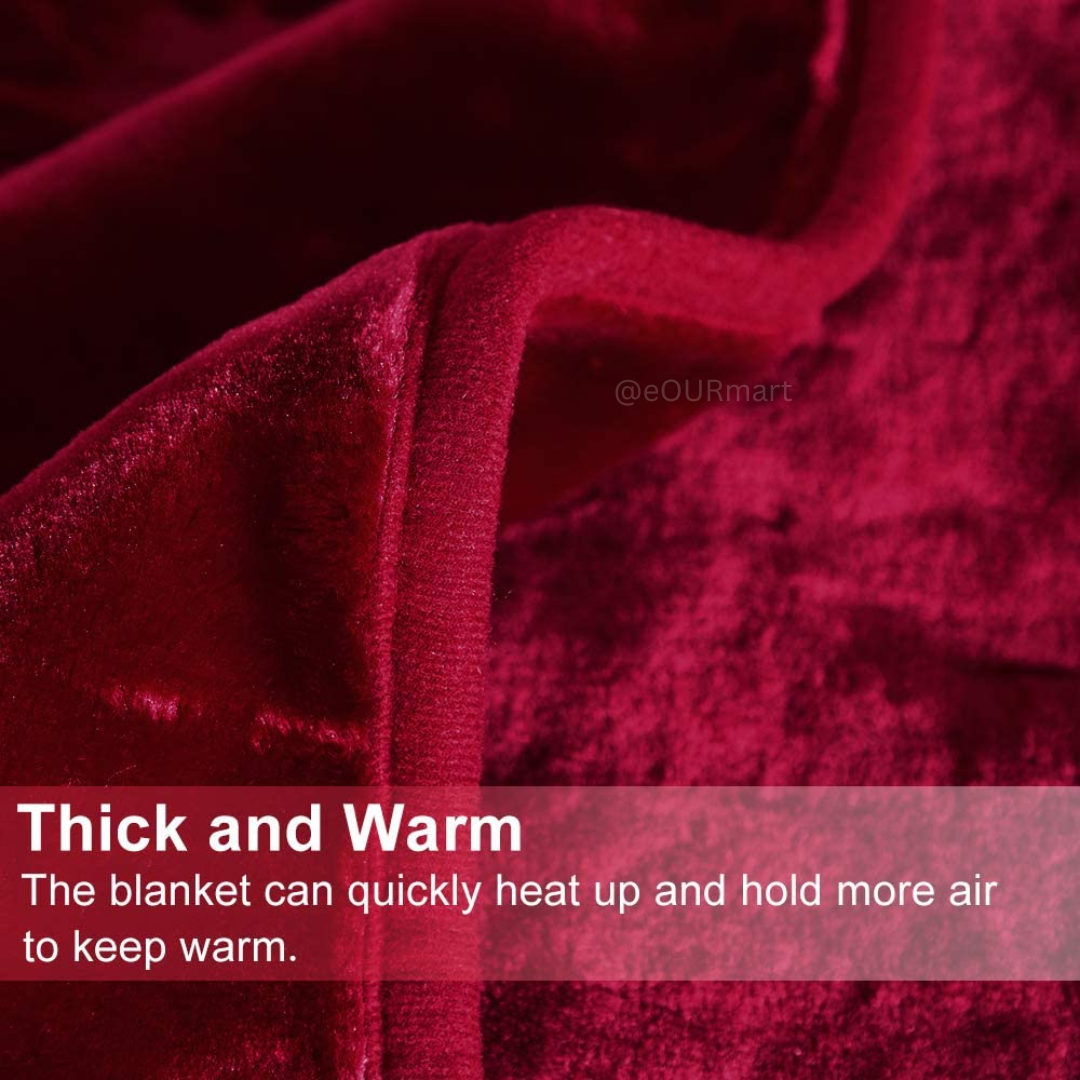 Mink Blanket, Single Ply Blanket for Winters, Double Bed (Multicolor)