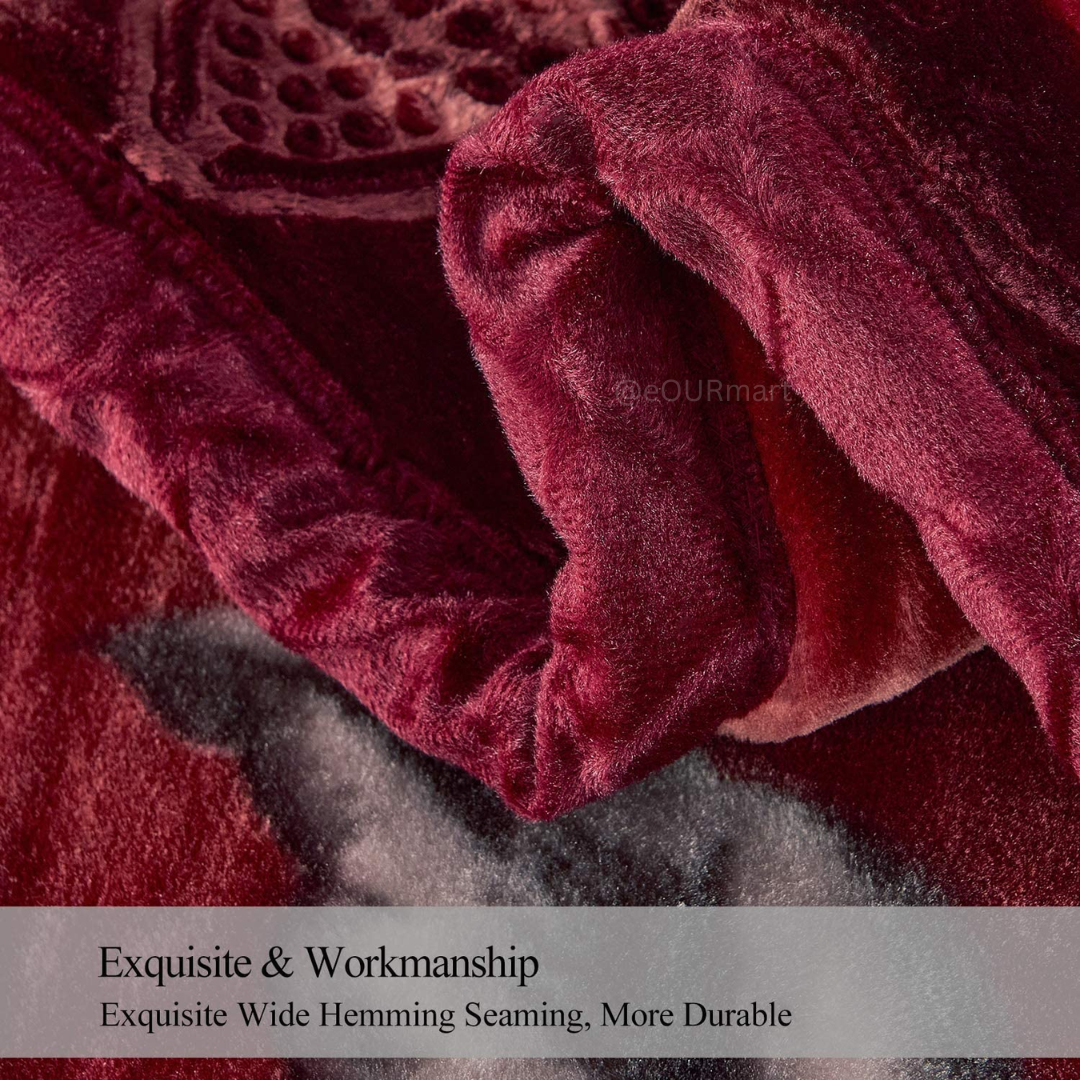 Mink Blanket, Double Ply Blanket for Winters, Double Bed (Multicolor)
