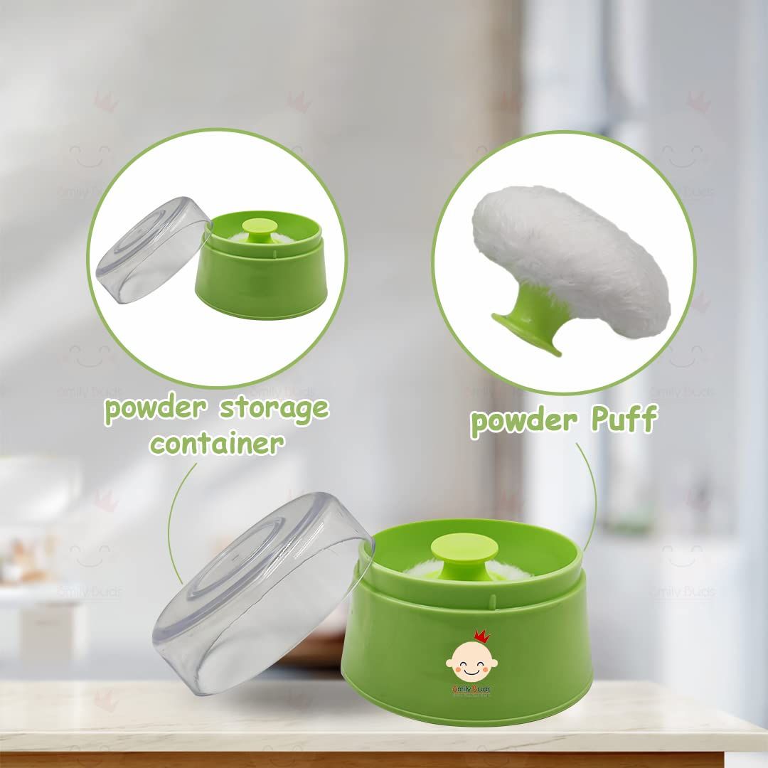 Talcum Powder Container with Feather Puff