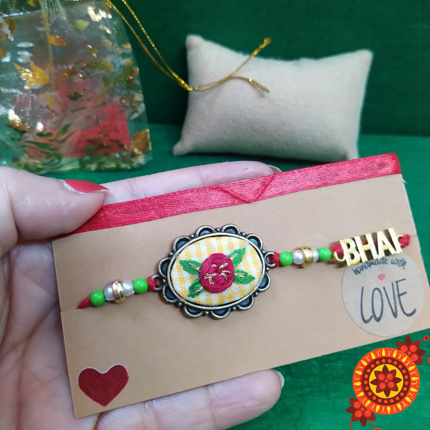 Special Handmade Rakhi, Raksha Sutra for Brother, Raksha Bandhan Gift Hamper