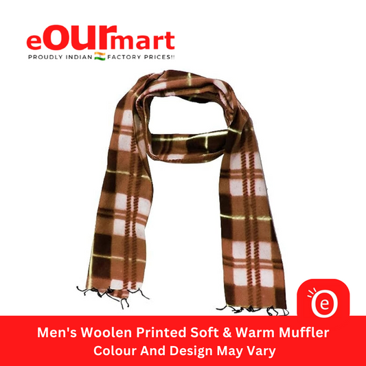 Men's Woolen Printed Soft & Warm Muffler, Colour And Design May Vary