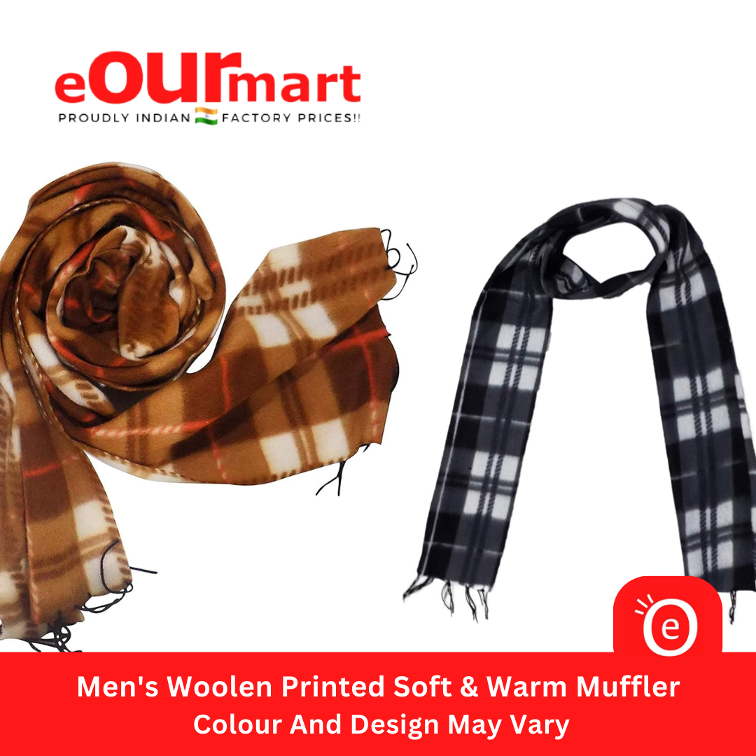 Men's Woolen Printed Soft & Warm Muffler/Colour And Design May Vary