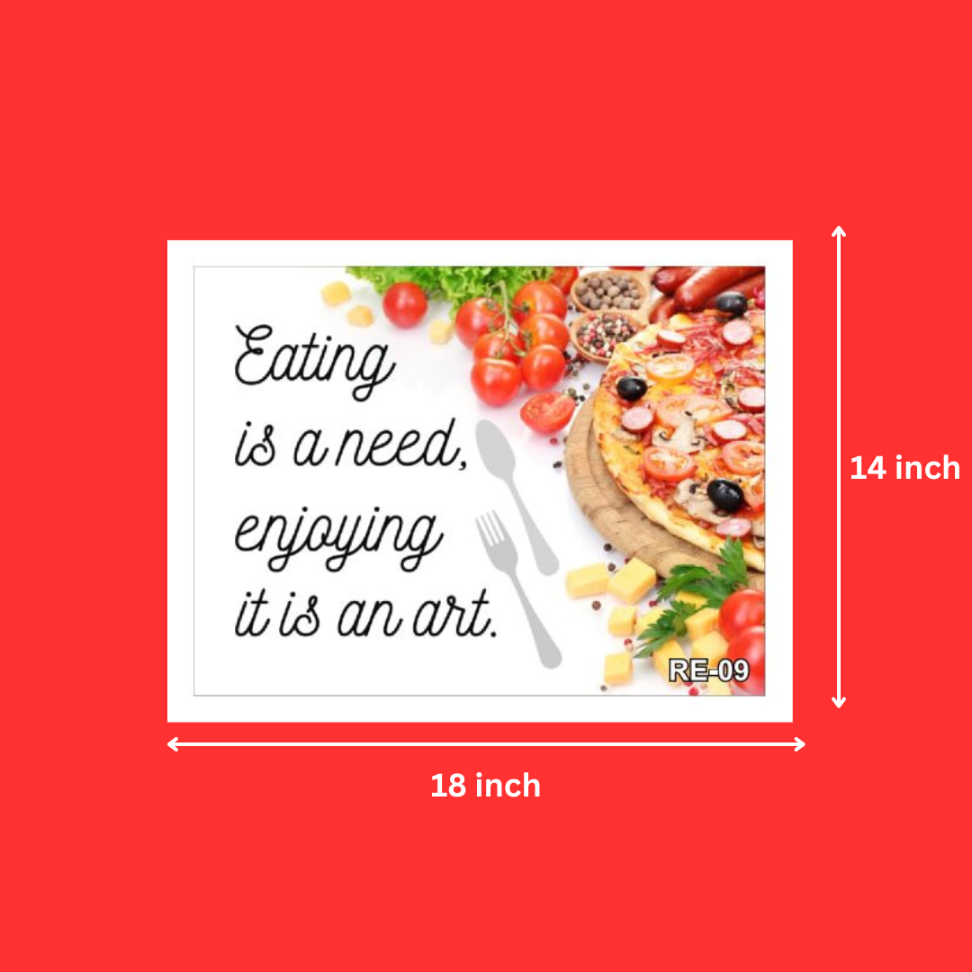 Wall Decor Food Quote Photo frames Assorted Wholesale @ ₹130 MOQ 50 Units | Eating Quote For Restaurant Kitchen Wall Decoration(14X18 Inch)