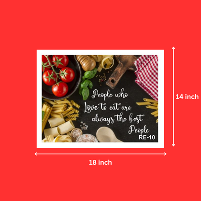 Food Lover Quotes Photo Frames for Kitchen and Restaurant Wall Decoration | Laminated Digital Print Wall Poster with Frame (14X18 Inch)