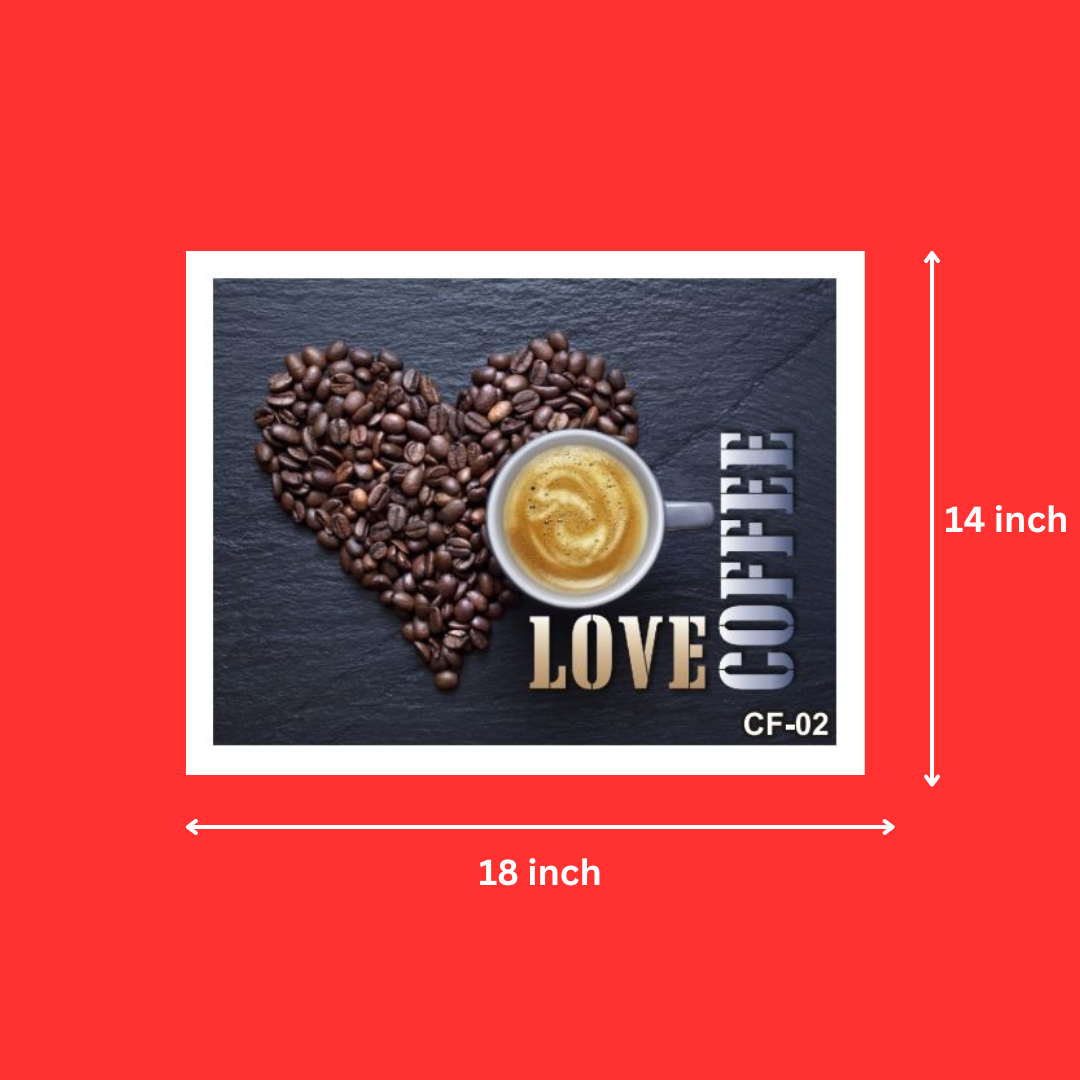 Coffee Lover Quote Love Coffee White Framed Wall Decor for Dinning Table, Kitchen, Restaurant, Cafe or Eating Area (14 inch x 18 inch, 1Pcs)