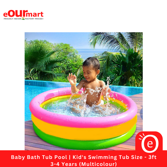 Baby Bath Tub Pool | Kid's Swimming Tub Size - 3ft, 3-4 Years (Multicolour)