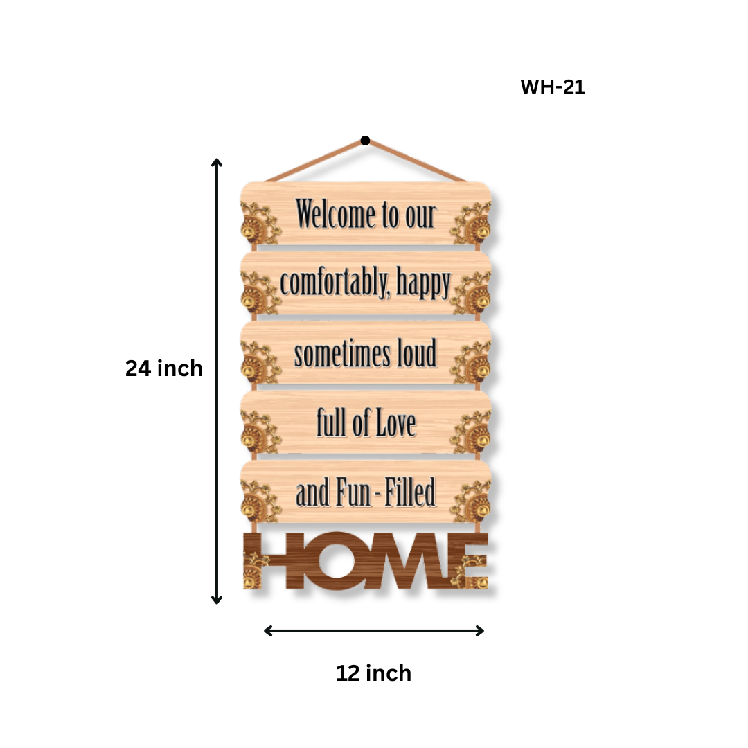 Wall Hanging Wholesale B2B@ ₹110 MOQ 48 Pcs Factory Price | Wall Hangings Quote Welcome Home for Home Decoration for Diningroom, Livingroom, Gallery and Gifting ( 12X24 Inch)