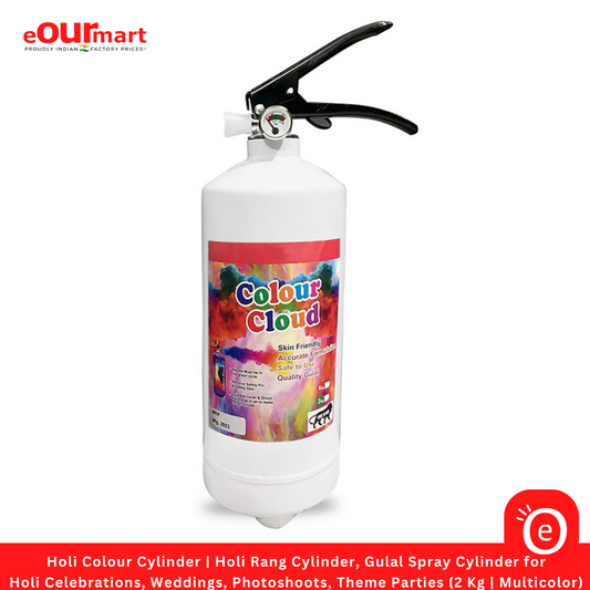Holi Colour Cylinder | Holi Rang Cylinder, Gulal Spray Cylinder for Holi Celebrations, Weddings, Photoshoots, Theme Parties (2 Kg | Multicolor)