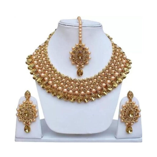 Trendy Wedding Jewellery Set | Pearl Necklace Set for Women (Colour And Design May Vary)