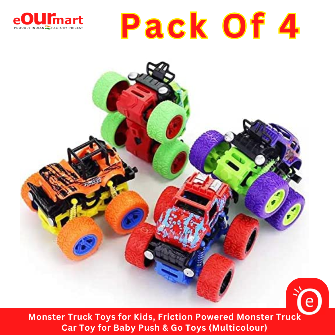 Monster Truck Toys for Kids, Friction Powered Monster Truck Car Toy for Baby, Push & Go Toys (Multicolour)