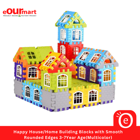 Happy House/Home Building Blocks with Smooth Rounded Edges 3-7Year Age(Multicolor)