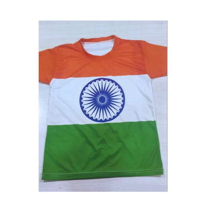 Tiranga Round Neck Tshirt | Indian Tri-color Half Sleeve, Large Size Tshirt | Unisex Tiranga Tshirt, Desogn May Vary