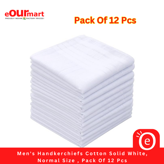 Men's Handkerchiefs Cotton Solid White