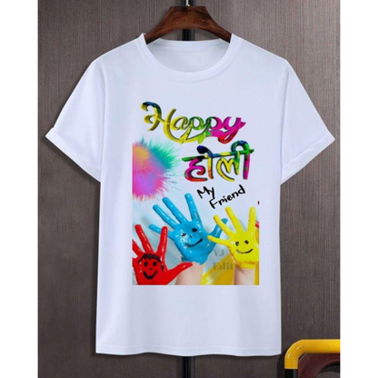 Holi T-shirt Party Wear | Colorful Holi T shirt | Large Size Holi Tshirt At Factory Price  (Design May Vary)