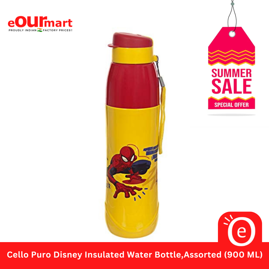 Cello Puro Disney Insulated Water Bottle, Assorted (900 ML)