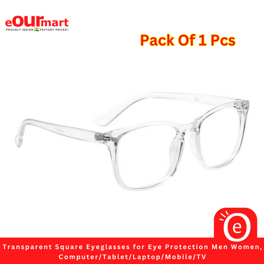 Transparent Square Eyeglasses for Eye Protection Men Women,