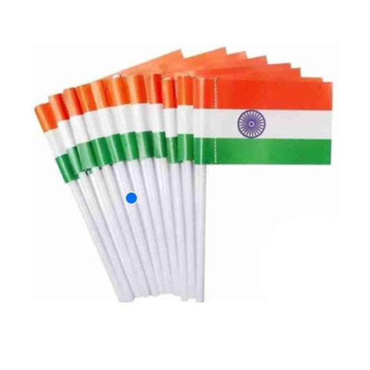 National Paper Flag Comes with Strong Stick For Republic Day And Independence Day , Tiranga Jhanda (Size - 4"X6" Inch)