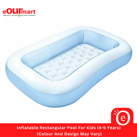 Inflatable Rectangular Pool For Kids (4-5 Years)  (Colour And Design May Vary)