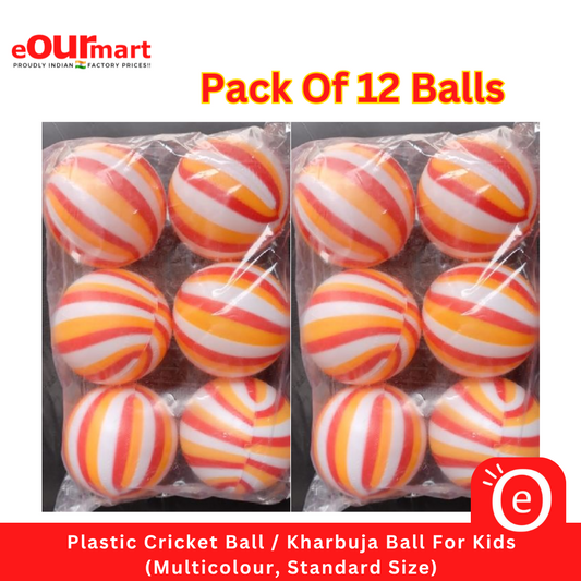 Plastic Cricket Ball / Kharbuja Ball For Kids- (Multicolour, Standard Size)