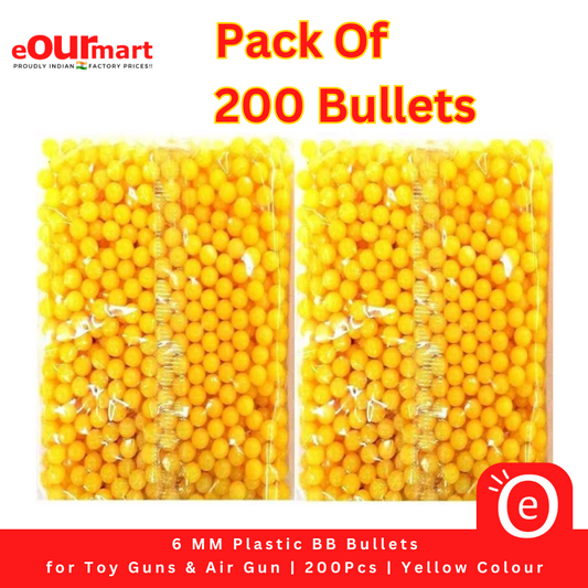 6 MM Plastic BB Bullets for Toy Guns & Air Gun |200piece | Yellow Colour