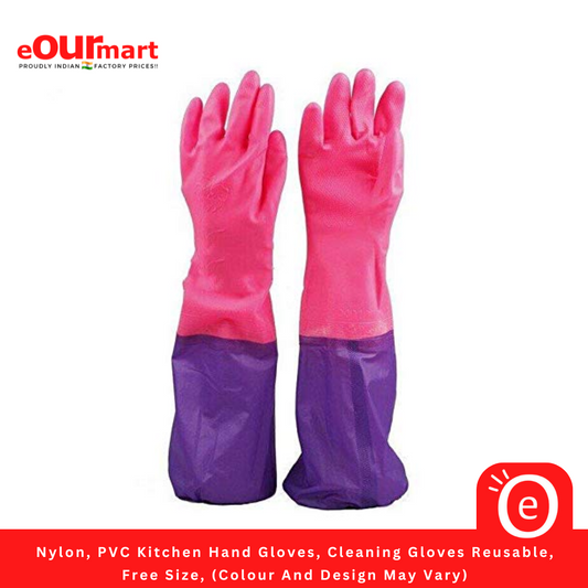 Nylon, PVC Kitchen Hand Gloves, Cleaning Gloves Reusable