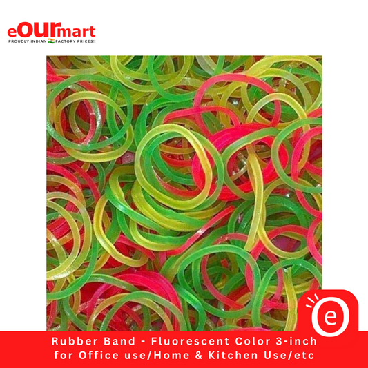 Rubber Band - Fluorescent Color 3-inch  (For Office use/Home & Kitchen Use/etc)