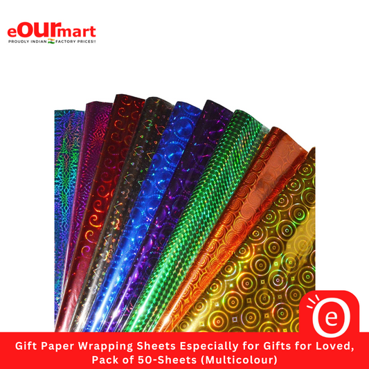 Gift Paper Wrapping Sheets Especially for Gifts for Loved,, Pack of 50-Sheets (Multicolour)