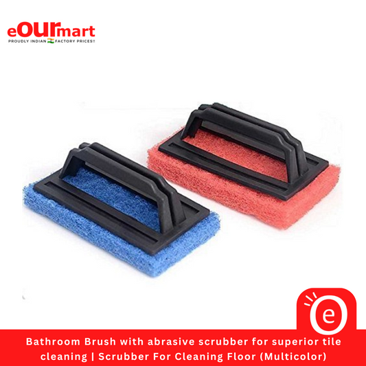 Bathroom Brush with abrasive scrubber for superior tile cleaning | Scrubber For Cleaning Floor (Multicolor)
