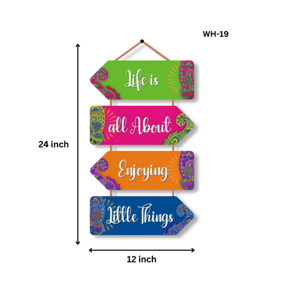 Wall Hanging Wholesale B2B@ ₹110 MOQ 48 Pcs Factory Price | Wall Hangings Motivational Quotes Life is All About Enjoying Little Things | Wall Decor for Home Decoration (12X24 Inch)